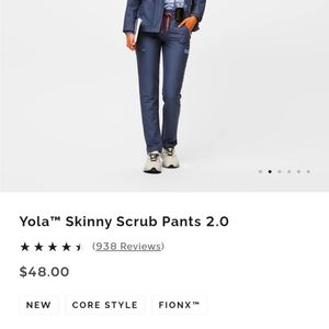 Figs yola skinny scrub 2.0 Heather denim